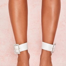 Krista Ivory Crystal Buckle Pumps - Image 6