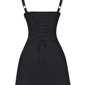 Carlotta Black Corset Mini Dress - Image 4