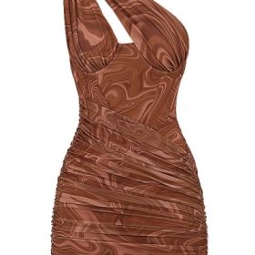 Clementine Swirl Print Cut Out Mini Dress - Image 2
