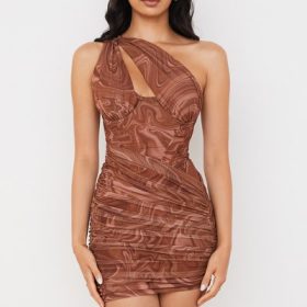 Clementine Swirl Print Cut Out Mini Dress - Image 5