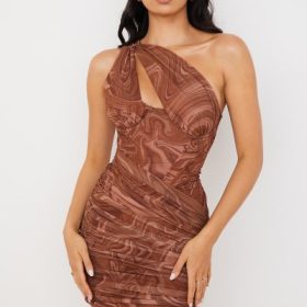 Clementine Swirl Print Cut Out Mini Dress - Image 8