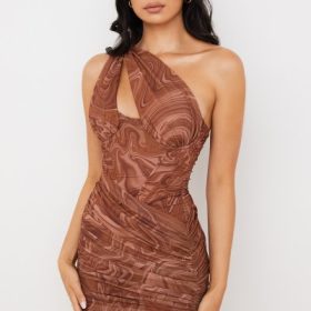 Clementine Swirl Print Cut Out Mini Dress - Image 12