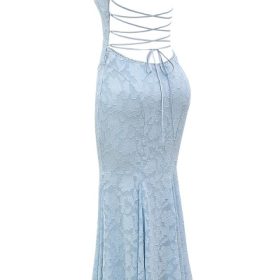 Joan Bluebell Lace Up Back Maxi Dress - Image 3