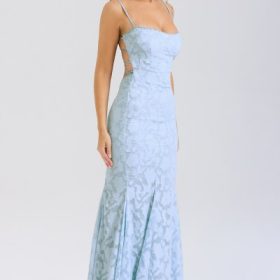 Joan Bluebell Lace Up Back Maxi Dress - Image 8