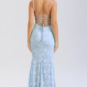 Joan Bluebell Lace Up Back Maxi Dress - Image 9