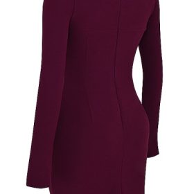 Marcella Merlot Plunge Corset Dress - Image 3