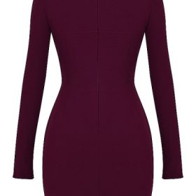 Marcella Merlot Plunge Corset Dress - Image 4