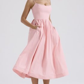 Lolita Rose Pink Cotton Corset Sundress - Image 8