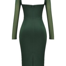Ellica Emerald Green Midi Dress - Image 4