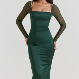 Ellica Emerald Green Midi Dress - Image 9