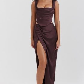 Una Rich Brown Corset - Image 7