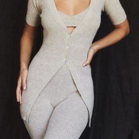 Opal Oatmeal Ribbed Knit Cardigan - Image 5
