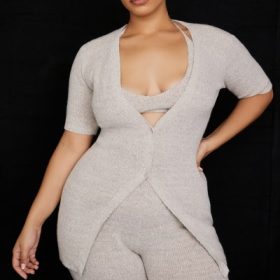 Opal Oatmeal Ribbed Knit Cardigan - Image 11