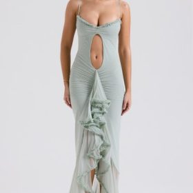 Gabriella Pistachio Ruffled Front Gown - Image 7