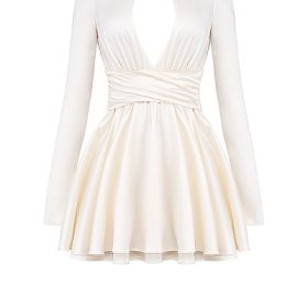 Aryana Ivory Bow Mini Dress - Image 2