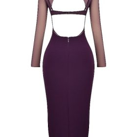 Safiya Black Grape Maxi Dress - Image 4
