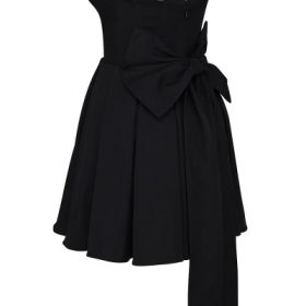 Emmanuela Black Strapless Detachable Bow Mini Dress - Image 3