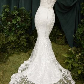 Solene White Lace Bridal Gown - Image 22