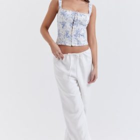 Cleo Ivory Linen Mix Trousers - Image 6