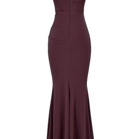 Milena Dark Cherry Corset Maxi Dress - Image 4