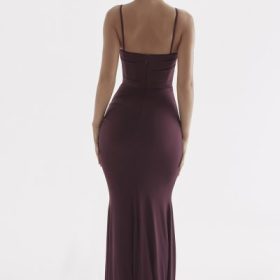 Milena Dark Cherry Corset Maxi Dress - Image 14