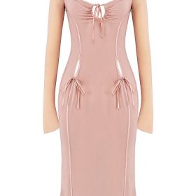 Ophelia Blush Cutout Midi Dress - Image 2
