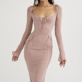 Ophelia Blush Cutout Midi Dress - Image 5