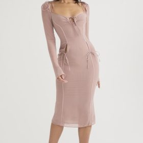 Ophelia Blush Cutout Midi Dress - Image 7