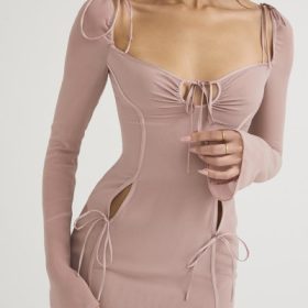 Ophelia Blush Cutout Midi Dress - Image 9