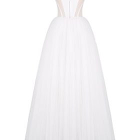 Nathalie White Floral Lace Tulle Bridal Gown - Image 4