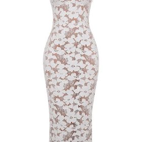 Pearl White Floral Embroidered Maxi Dress - Image 2