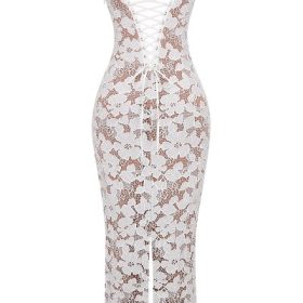 Pearl White Floral Embroidered Maxi Dress - Image 4
