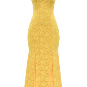 Joan Apricot Lace Up Back Maxi Dress - Image 2