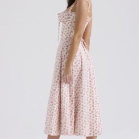 Carmen White Rosebud Print Cotton Bustier Sundress - Image 11