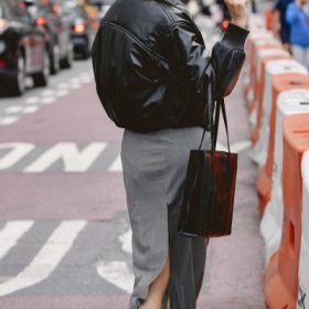 Sante Black Vegan Leather Bomber Jacket - Image 4