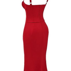 Valencia Red Rose Corset Dress - Image 3