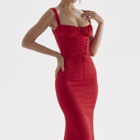 Valencia Red Rose Corset Dress - Image 13