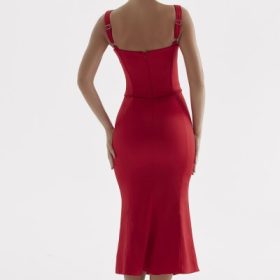 Valencia Red Rose Corset Dress - Image 15