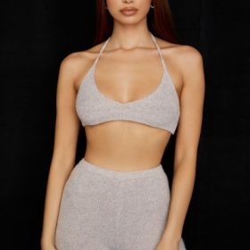 Jolene Oatmeal Ribbed Knit Bralette - Image 7