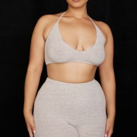 Jolene Oatmeal Ribbed Knit Bralette - Image 10