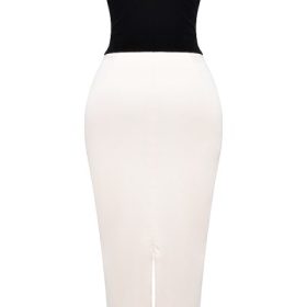 Jaina Black & Vintage Cream Strapless Corset Dress - Image 4