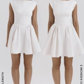 Enchant White Open Back Mini Dress - Image 2