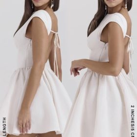 Enchant White Open Back Mini Dress - Image 3
