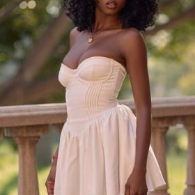 Katherine White Strapless Corset Mini Dress - Image 6