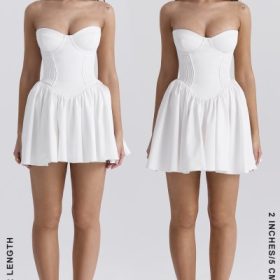 Katherine White Strapless Corset Mini Dress - Image 15