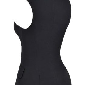 Juliet Black Sleeveless Tuxedo Top - Image 3