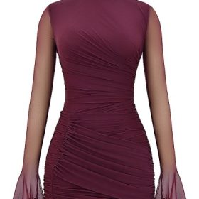 Lucasta Mulberry Gathered Mini Dress - Image 2