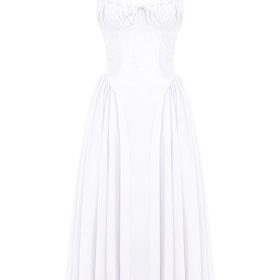 Adabella White Cotton Halter Sundress - Image 2