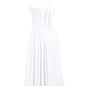 Adabella White Cotton Halter Sundress - Image 3