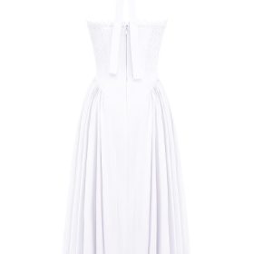 Adabella White Cotton Halter Sundress - Image 4